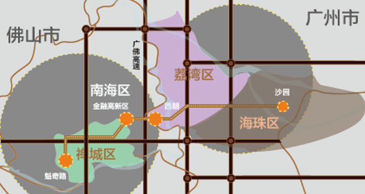 廣佛軌道交通實現網狀交接圖