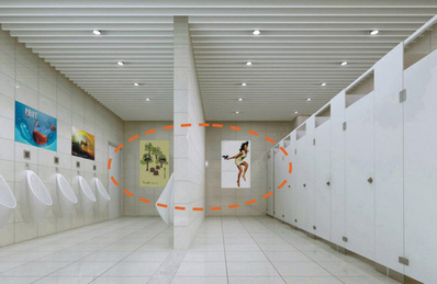 南寧東候車區衛生間墻貼廣告