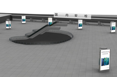 三層國內值機大廳中央入口墻面燈箱廣告 三層國內值機大廳中央入口墻面燈箱廣告