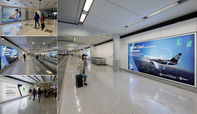香港機場到達區燈箱廣告