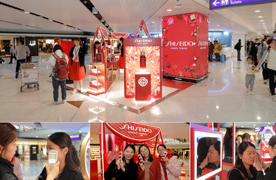 香港機場出發免稅區品牌展位+圖騰電子屏廣告