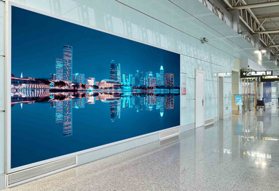 第一戶外傳媒-溫州龍灣機場T1二層到達長廊燈箱廣告