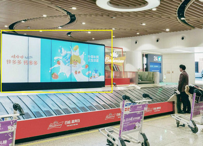 廈門機場F1一層行李提取廳行李轉(zhuǎn)盤電子拼屏廣告