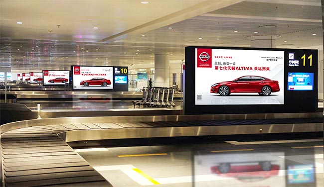 國內到達行李轉盤上方LED廣告
