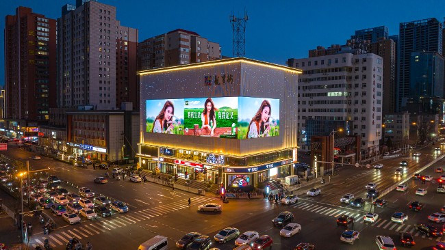 太原小店親賢街折角LED廣告投放，太原戶外大屏廣告價格