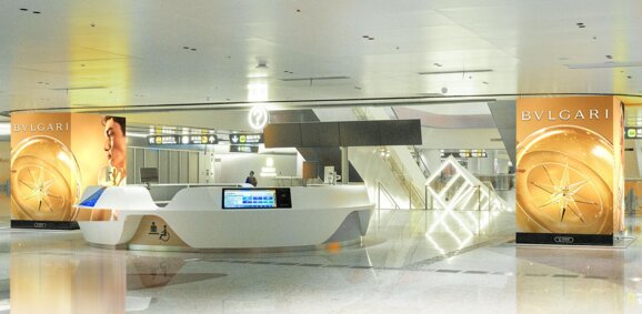 第一戶外傳媒廣州白云機場LED包柱廣告