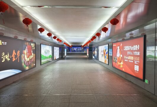 第一戶外傳媒-龍游站-出站通道墻面燈箱 